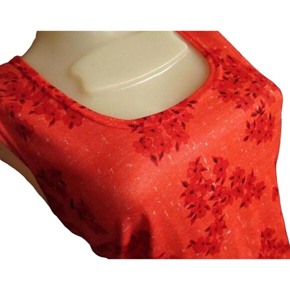 Vintage TanJay Sleeveless Floral Red Tank Blouse Top Made In Canada Womens M - Picture 4 of 5